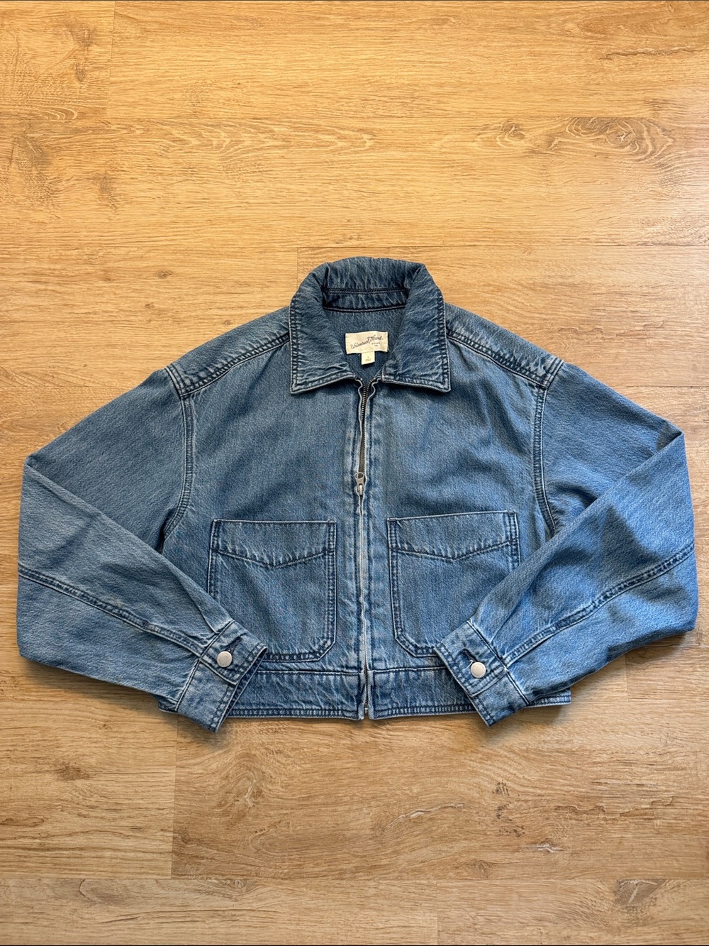 Universal Thread Medium Blue Denim Zip-Front Jacket